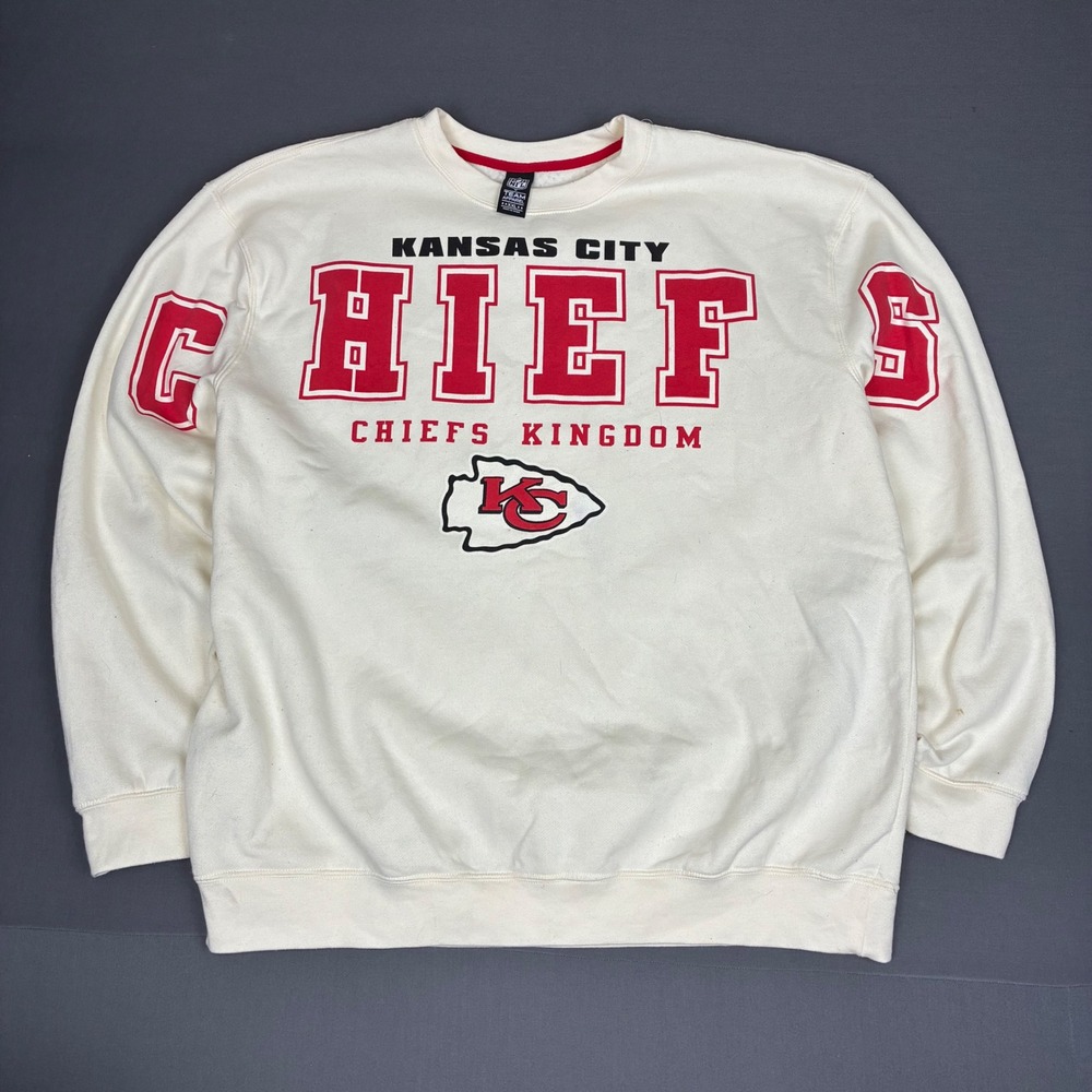 NFL Team Kansas City Chiefs Kingdom Sleeve Spellout Sweatshirt Men's Size XXL
